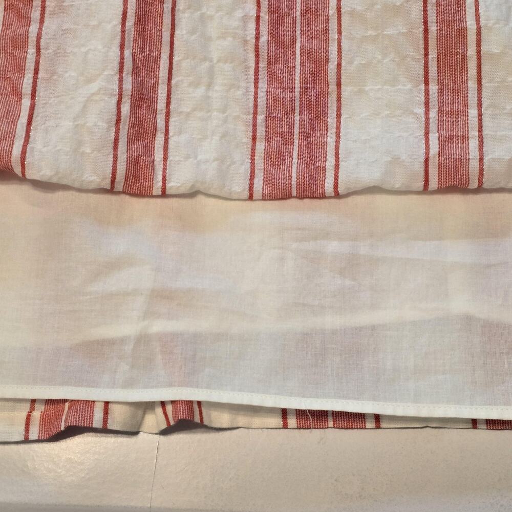LOFT Sundress Womens Size PM Coral Stripe Tiered Midi Lined Cotton Blend NWT - Picture 6 of 10